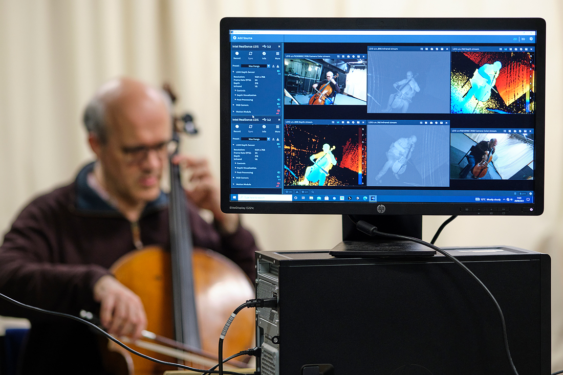 Musician performance captured with LIDAR camera